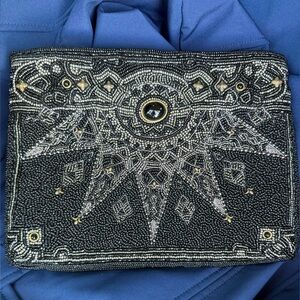 Mary Frances "Magical Power" Black Onyx Handbag/Clutch - Genuine Leather